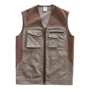 gilet de travail beige marron