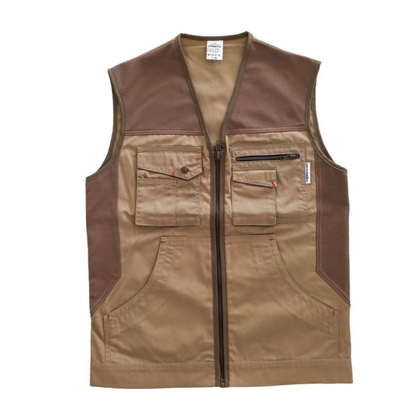 gilet de travail beige marron